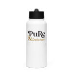 Stainless steel water bottle with a straw lid